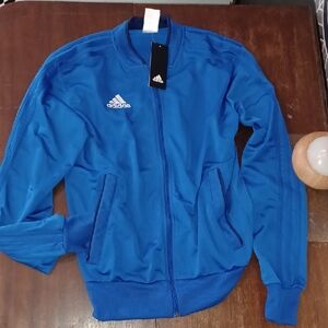 Adidas Blue Bomber Jacket with Ribbed Cuffs xs